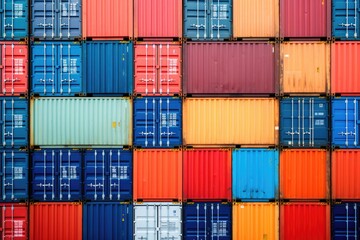 Fototapeta premium Background cargo in containers freight ships for import export business