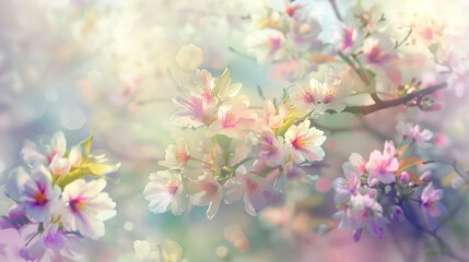 Dreamy Pastel Colored Sakura Background