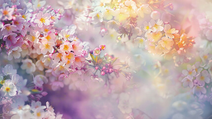 Obraz na płótnie Canvas Dreamy Pastel Colored Sakura Background