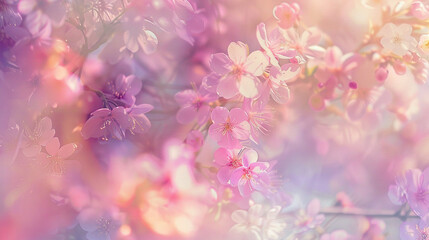 Dreamy Pastel Colored Sakura Background
