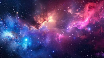 Naklejka premium Panoramic view of the galaxy and star. Abstract space background