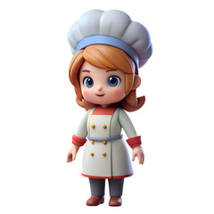 Cute girl with cook costume, standing