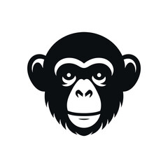 Baby Chimpanzee Silhouette, Artistic Vector Rendering
