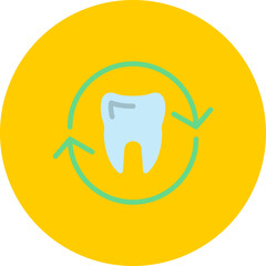 Teeth Flat Circle Icon