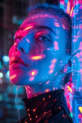 Neon AI consciousness awakening in a fantasy world