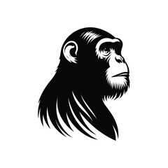 Chimpanzee Silhouette, Artistic Vector Rendering