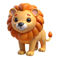 A cute lion  illustration concept. png 3d style