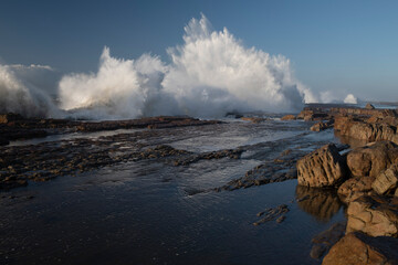 Stormy seas and massive waves crash on the Wild Coast South Africa