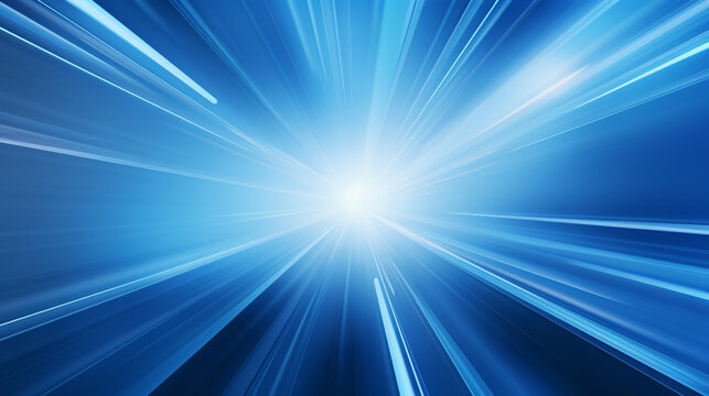 Blue abstract background divergent rays of light z