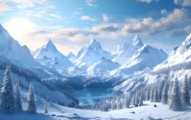 Winter mountain landscape