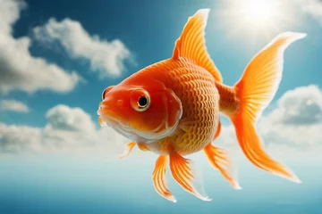 Fotobehang goldfish in aquarium © Stock Adobe