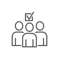 Choosing among several candidates during an election. Check the box next to the desired candidate in the election. Voting, e-voting, elections, democracy, voting symbol.