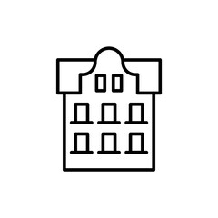 Vintage building outline icons, minimalist vector illustration ,simple transparent graphic element .Isolated on white background