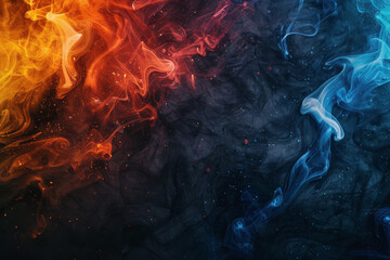 A splash of color paint, water, or smoke on a black background, or abstract pattern, AI Generated