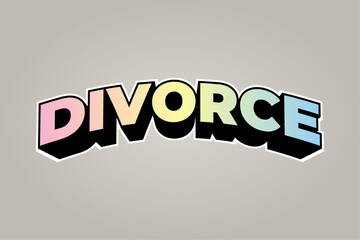 Divorce gradient pastel sticker, vector