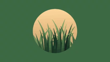 Gordijnen Flat Design Vector Illustration of Grass  © Hogr