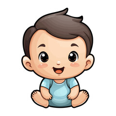 Cute Baby Boy. Cartoon Vector