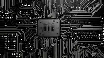 Chip circuit board computer chip black and white