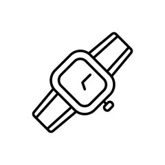 Wristwatch outline icons, minimalist vector illustration ,simple transparent graphic element .Isolated on white background