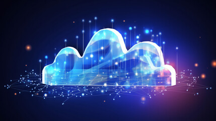 Cloud service abstract blurred background graphics