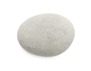 One light stone isolated on white, top view