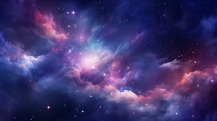Colorful space galaxy cloud nebula. Stary night  - obrazy, fototapety, plakaty