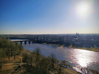 sunset over the river