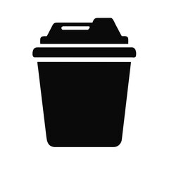 Icon coffee cup with plastic lid