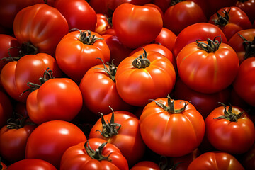 Many fresh raw tomatoes