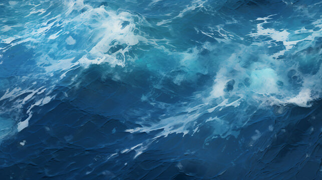 Turquoise waves beautiful ocean illustration
