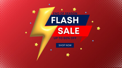Flash sale banner template design for social media