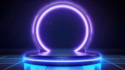 Futuristic Glowing Portal Connect Realms.