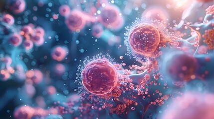 Stylized illustration of Cancer Cells in the Human Body