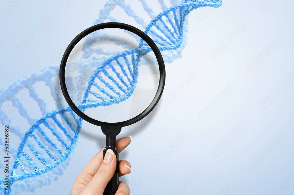 Sticker Checkup and research human DNA gene chromosome molecule