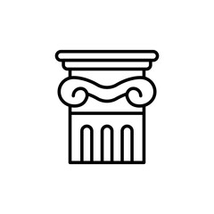 Ancient column outline icons, minimalist vector illustration ,simple transparent graphic element .Isolated on white background