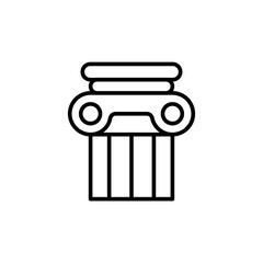 Ancient column outline icons, minimalist vector illustration ,simple transparent graphic element .Isolated on white background