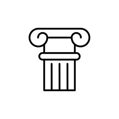Ancient column outline icons, minimalist vector illustration ,simple transparent graphic element .Isolated on white background