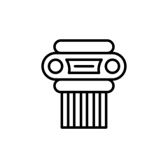Ancient column outline icons, minimalist vector illustration ,simple transparent graphic element .Isolated on white background