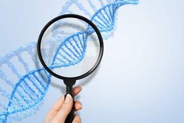 Checkup and research human DNA gene chromosome molecule