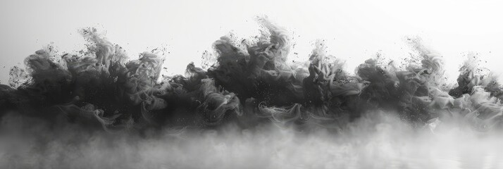 Smokeblack Smoke On White Black Background, Background Banner