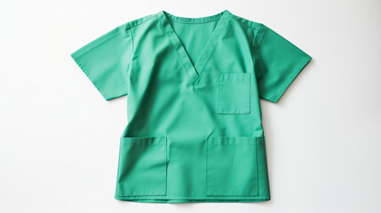 Green scrubs uniform isolated on white background