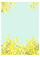 ミモザの背景フレーム