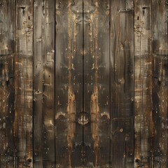 Burnished dark brown wooden planks with rich textures and grains, creating a rustic and elegant background. Suitable for interior design themes.
