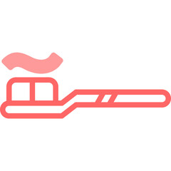 Tooth Brush Line Fill Icon