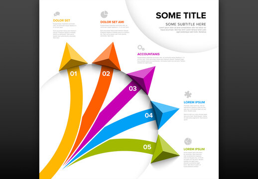 Diagonal  Infographics template with various diversity options and big arrows