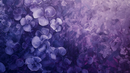 Shimmering texture with flowers in ethereal lavender and midnight indigo tones - obrazy, fototapety, plakaty