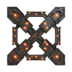 Estrutura de ferro batido com luzes