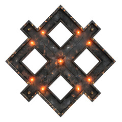 Estrutura de ferro batido com luzes