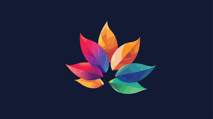 Logo with a series of leaves forming a colorful flower