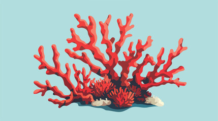 Fototapeta na wymiar Marine coral. Flat vector icon in retro style Flat vector